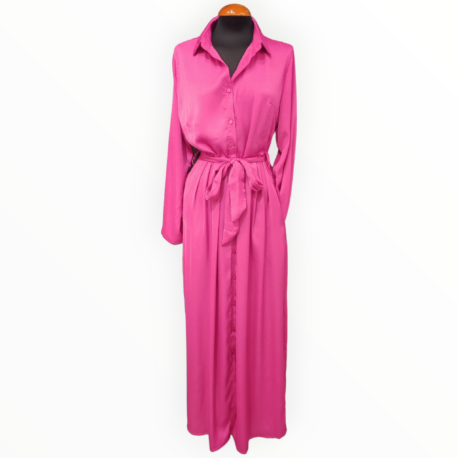Vestido satén bolsillos