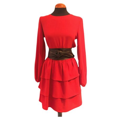 vestido rojo volantes