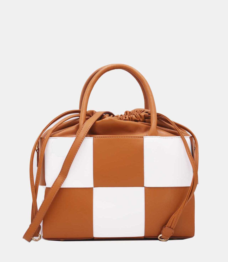 Bolso Damero Beige/Blanco