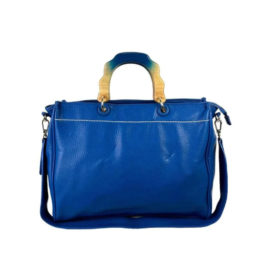 Bolso tote asa madera azul
