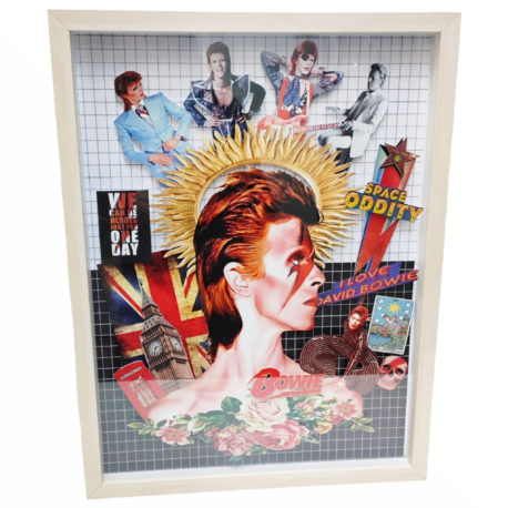 Bowie Obra Collage 2D tamaño A3 enmarcada