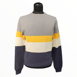Suéter franja gris/amarillo