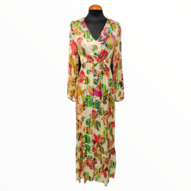 Vestido satén flores