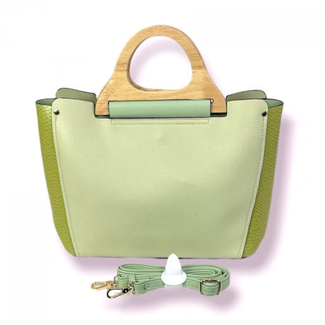 Bolso asas madera verde