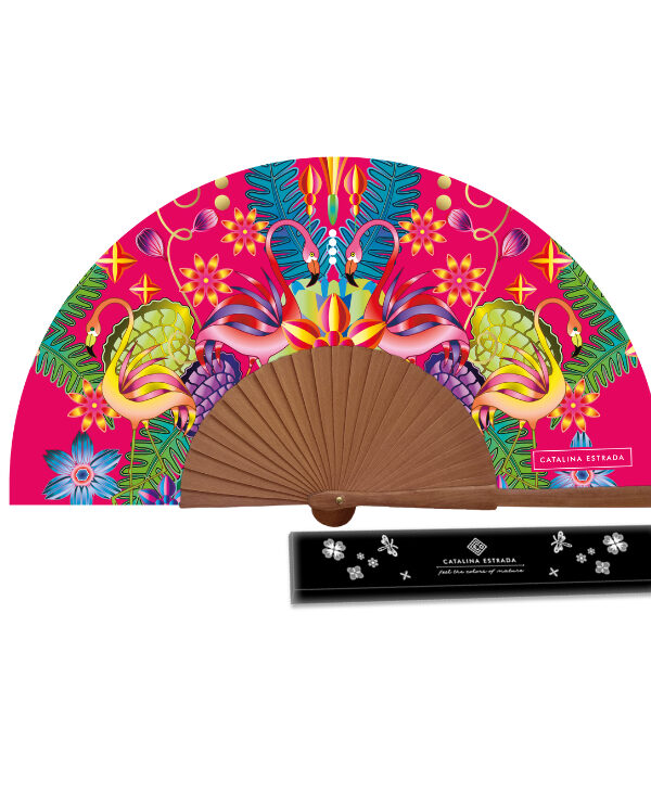 Abanico flamencos fucsia