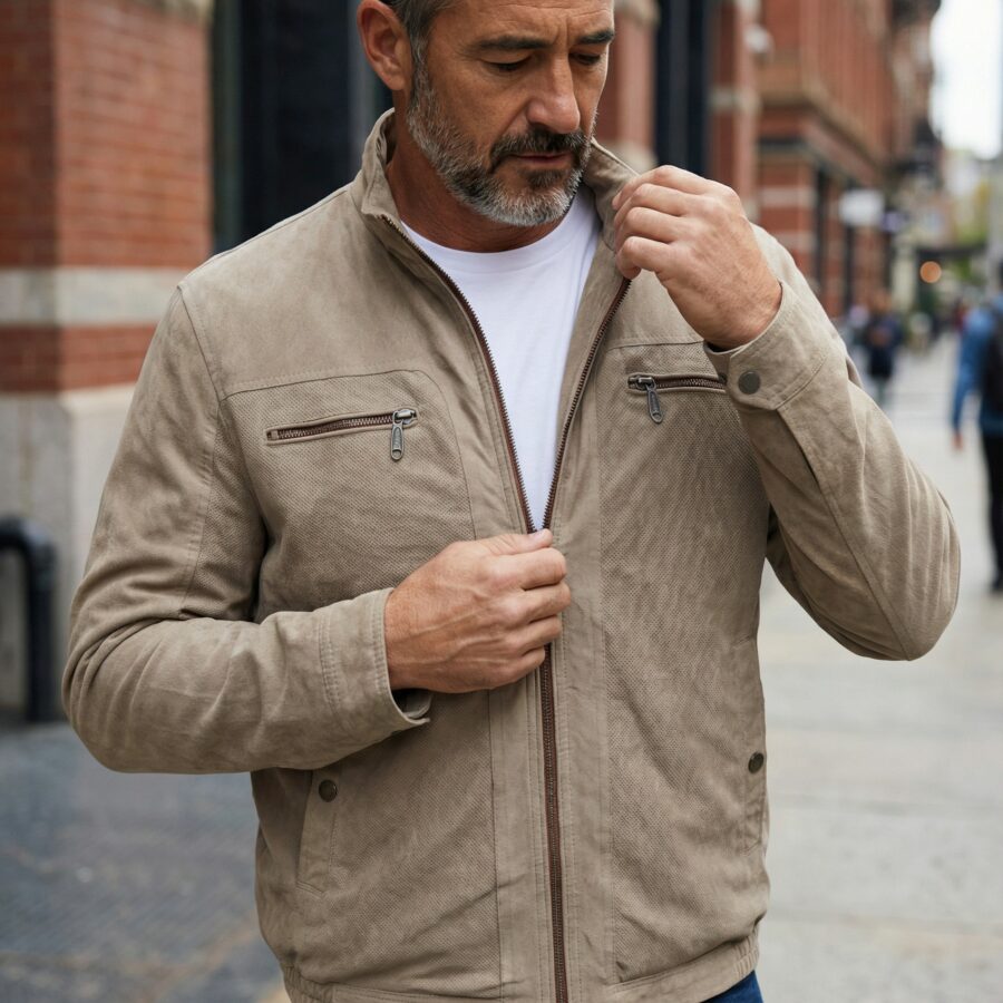 Chaqueta Antelina Beige