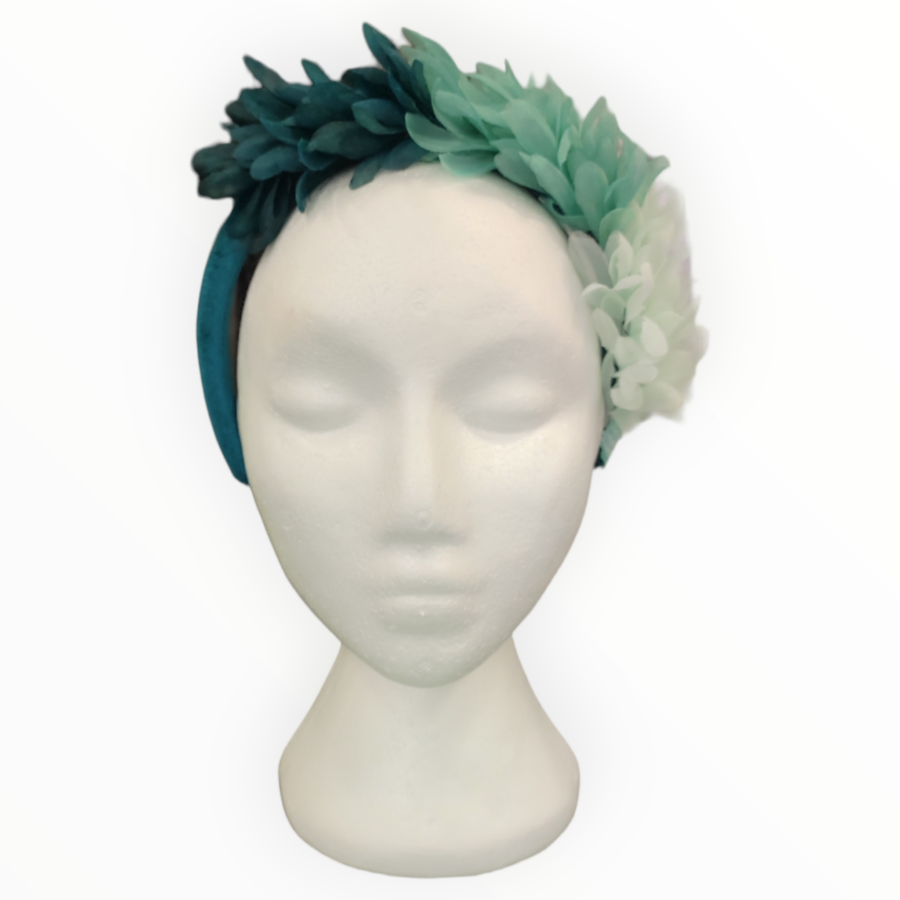 Diadema plumas verde Mapiuska