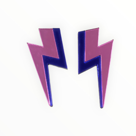 Pendientes Rayo morado/azul