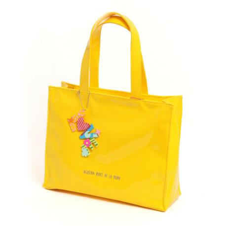 Bolso shopper plastificado amarillo