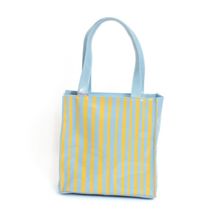 Bolsa rayas azul y limón