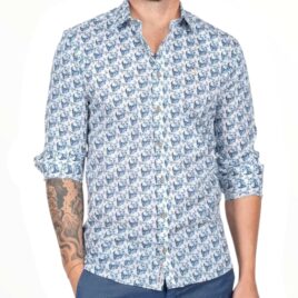 Camisa Calaveras celeste