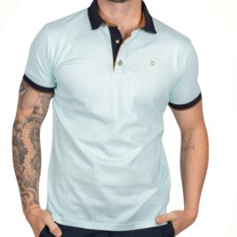 Polo microprint turquesa
