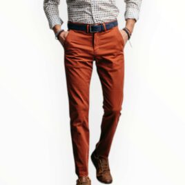 pantalon slim terracota