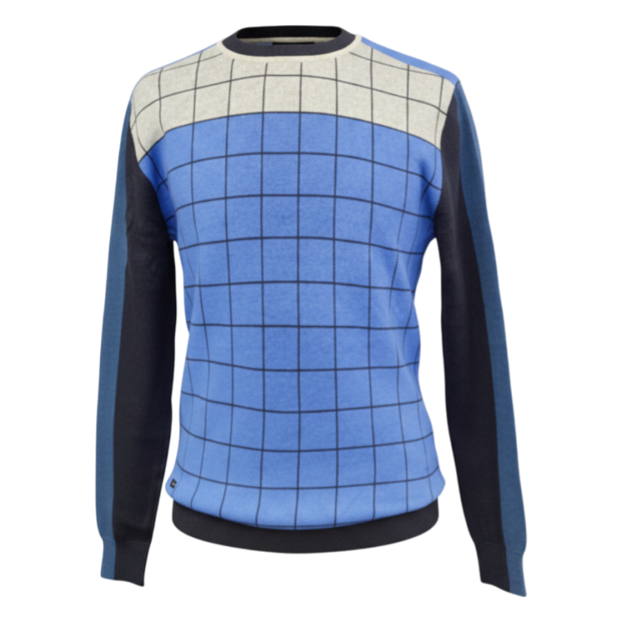 jersey punto cuadros Azul