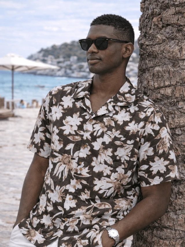 CAMISA FLORAL CHOCOLATE