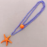 collar largo estrella mar naranja