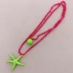 collar largo estrella mar verde