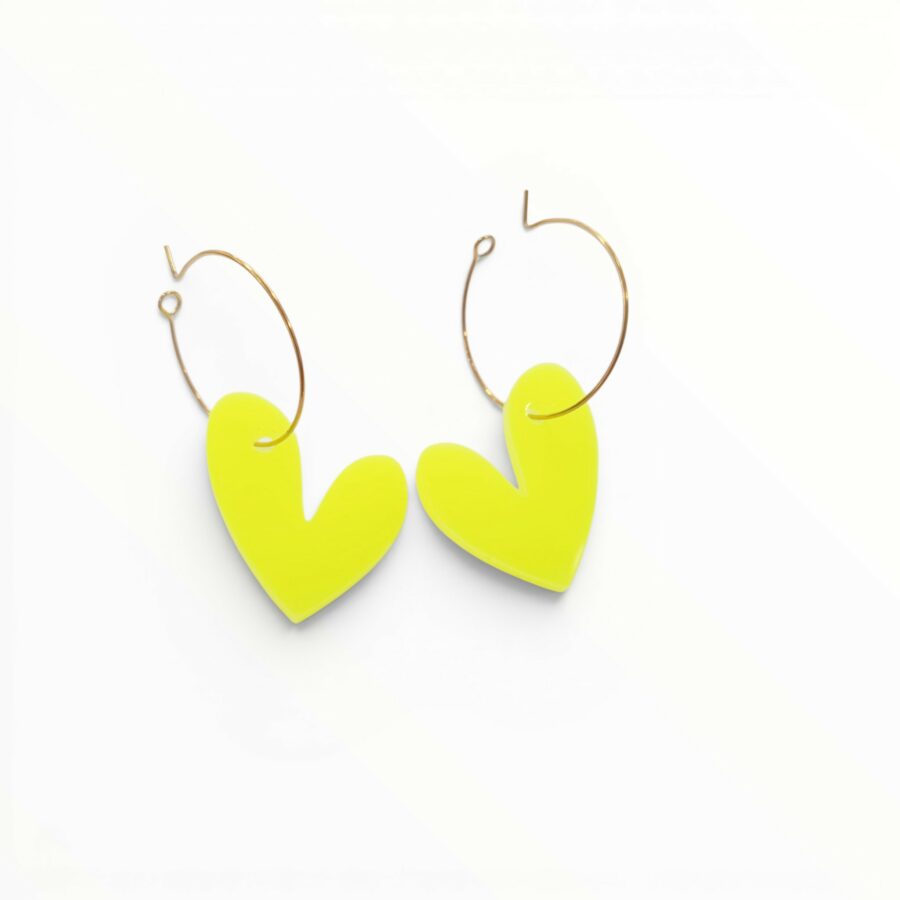 PENDIENTES CORAZON FLUOR A