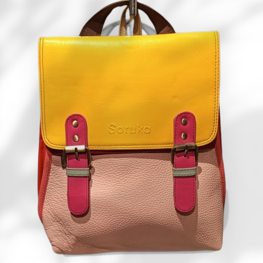 mochila bolso amarillo