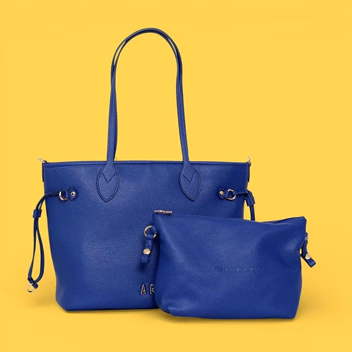 SHOPPER REVERSIBLE FLORES AZUL