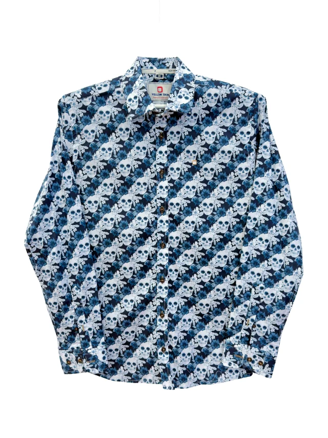 CAMISA SKULLS AZUL - Imagen 3