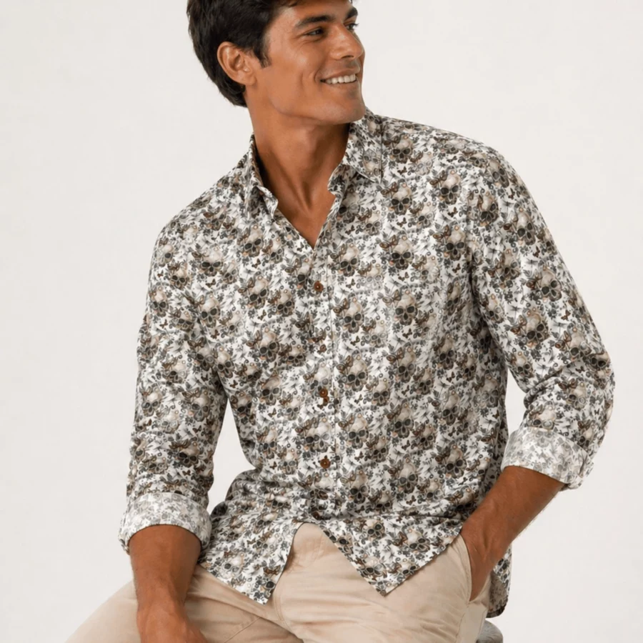CAMISA SKULLS VERDE