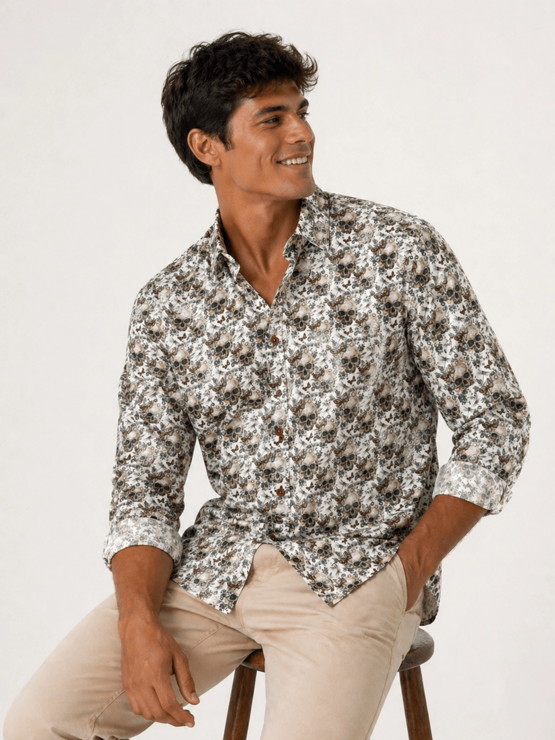 CAMISA SKULLS VERDE