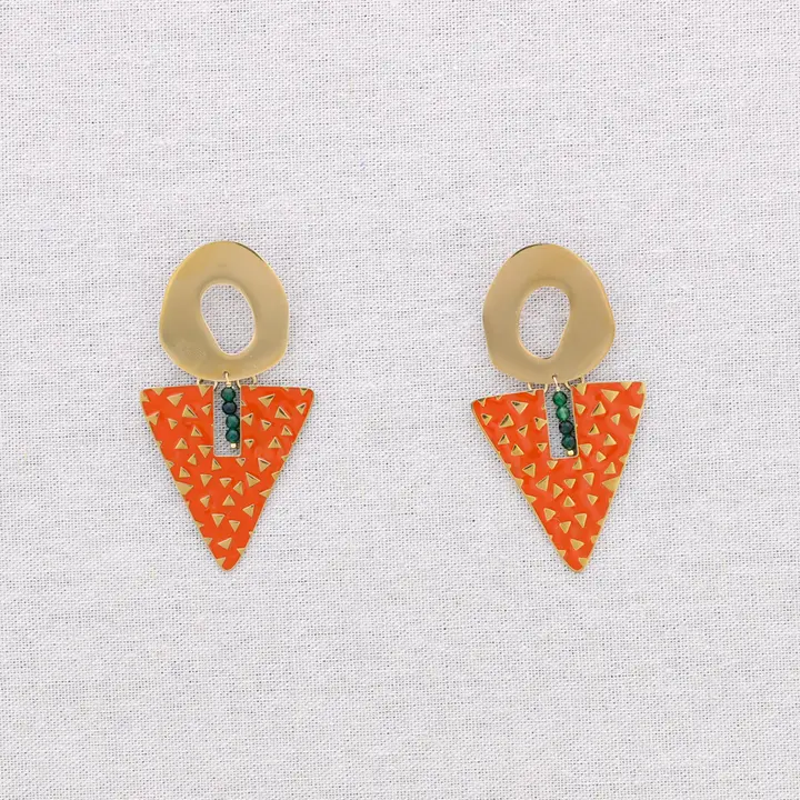 PENDIENTES TRIANGULO NARANJA
